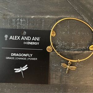 Alex and Ani Gold Dragonfly Charm Bangle